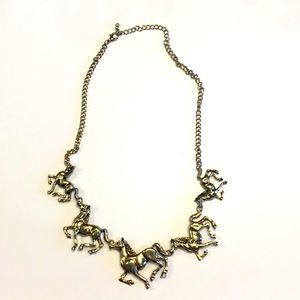 Ladies Horse Necklace in Brass